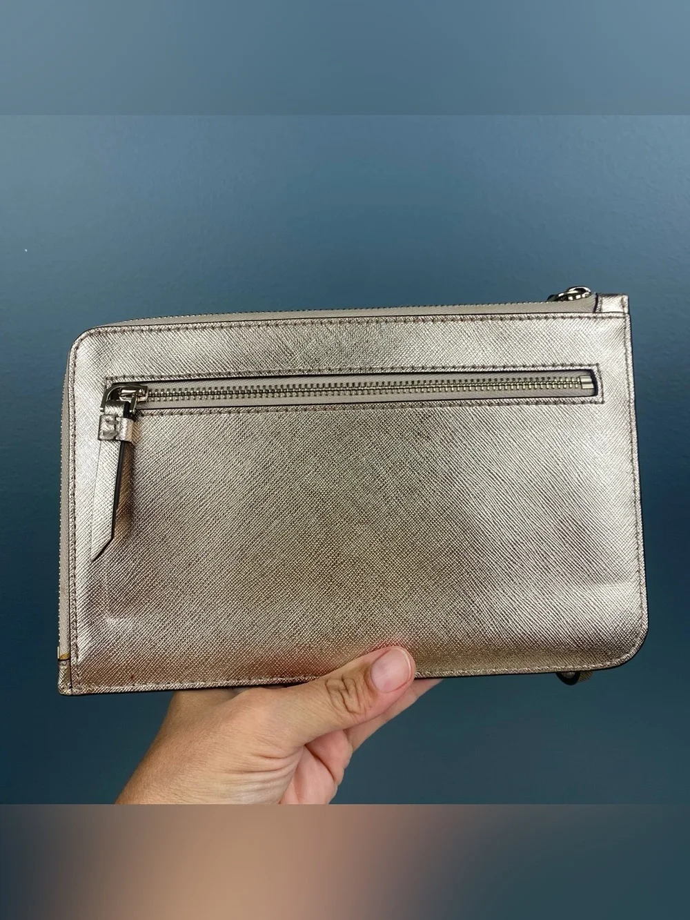Kate Spade New York Wristlet/Wallet Shiny Rose Gold Metallic Slim